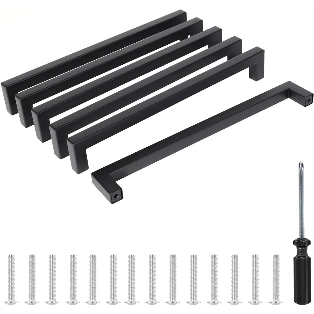Furniture Rotating Hardware - 224mm siyah paslanmaz çelik mutfak kapı