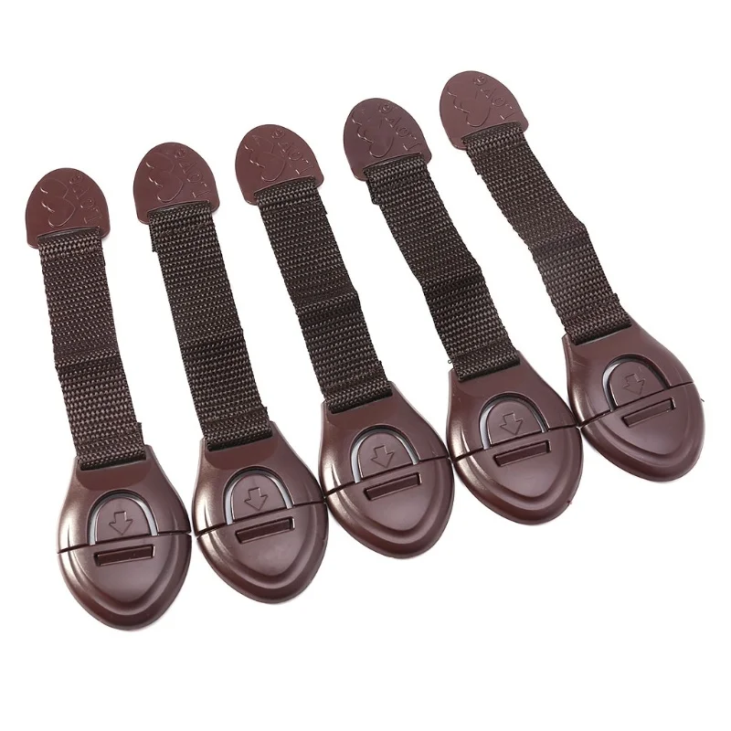 Furniture Hardware Products - 5 adet/grup Kahverengi Dolap Emniyet Kilidi