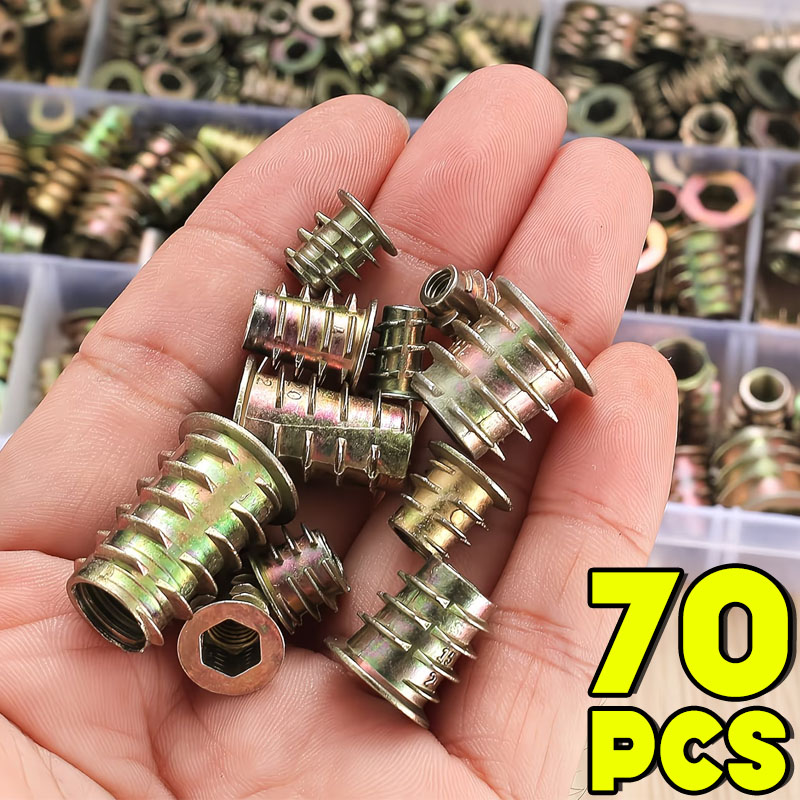 Furniture Hardware Threaded Inserts - M4/M5/M6 Dişli Eklenti Somunu E-somun Kiti
