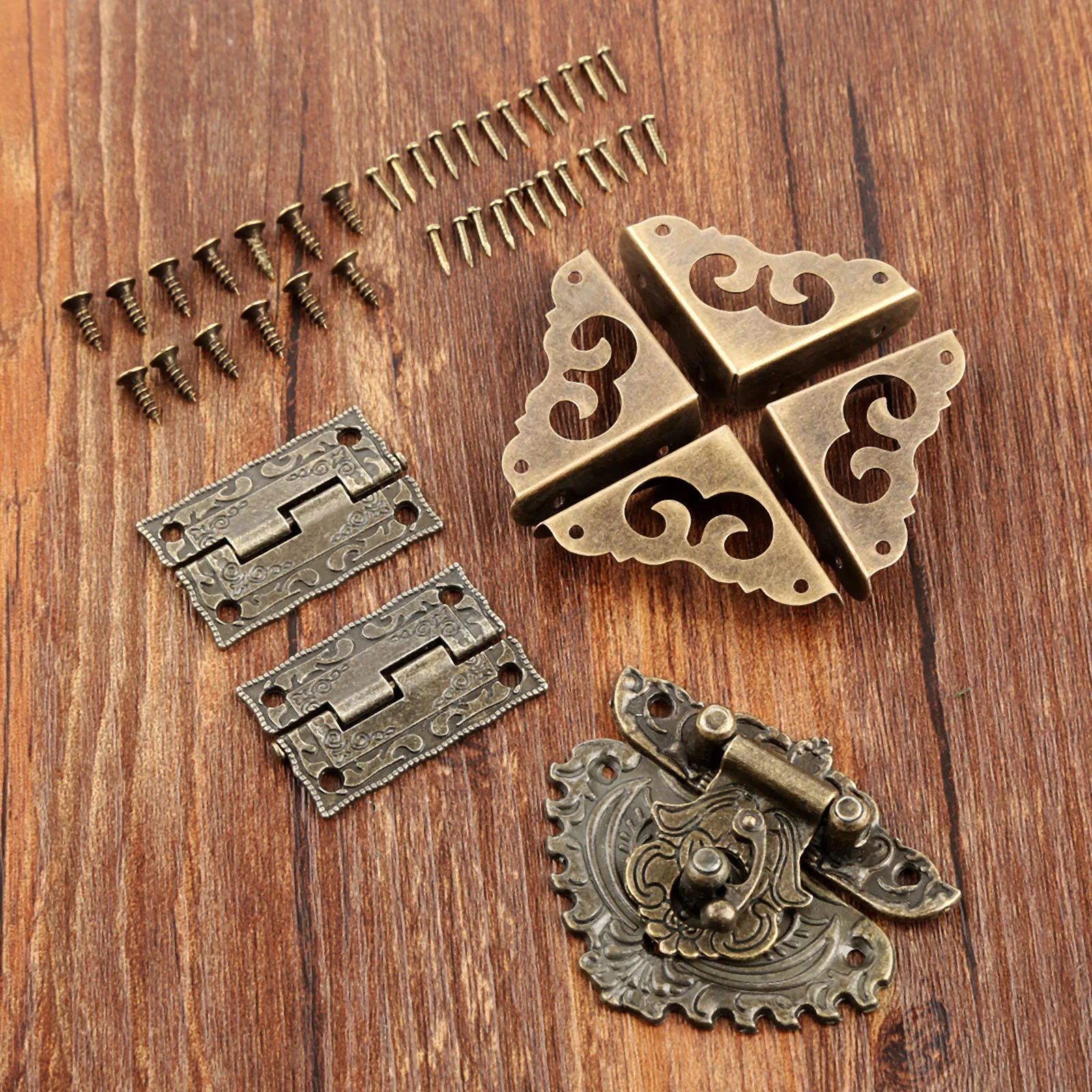 Furniture Hardware Hinges - 7 adet/takım antik bronz asma kilit