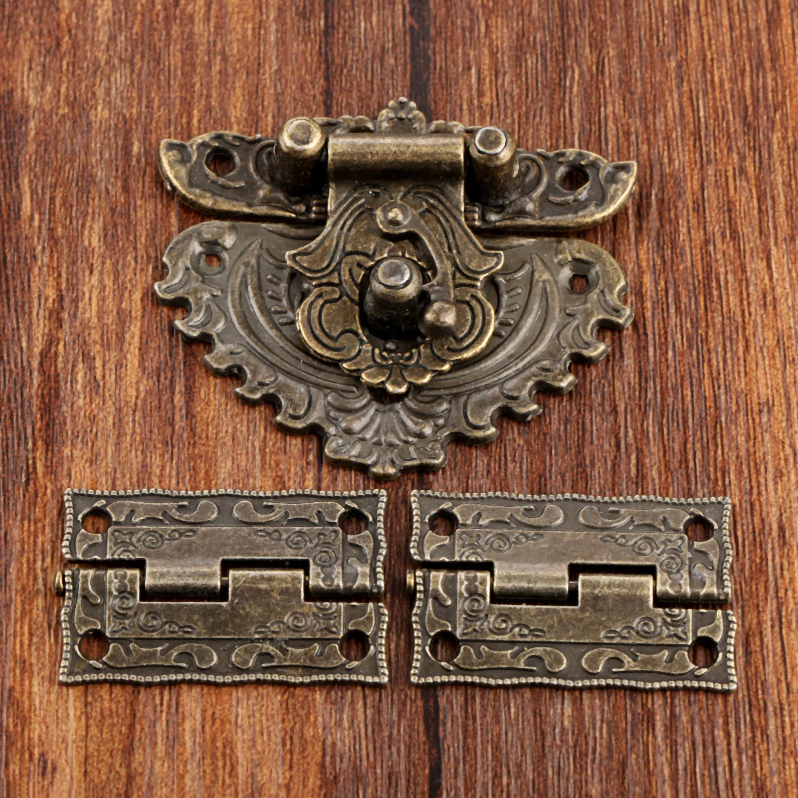 Furniture Hardware Hinges - 3 adet/takım Antik Bronz Asma Kilit