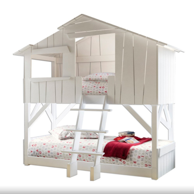 Furniture Hardware Lowes - Fransız Masif Ahşap Meşe Çocuk Yatağı