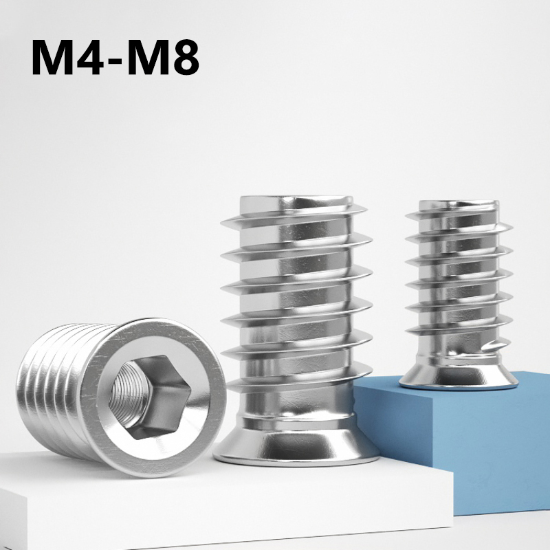 Furniture Hardware Threaded Inserts - 304 Paslanmaz Çelik Altıgen Soket Gömme