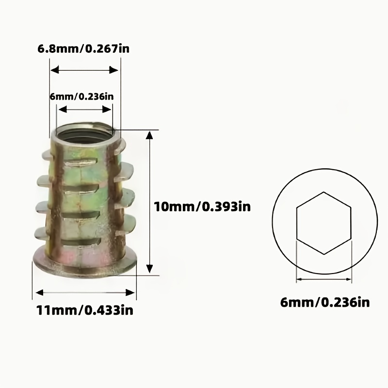 100 Adet Galvanizli Alaşım Diş - Furniture Hardware Threaded Inserts incelemesi ve fiyatı