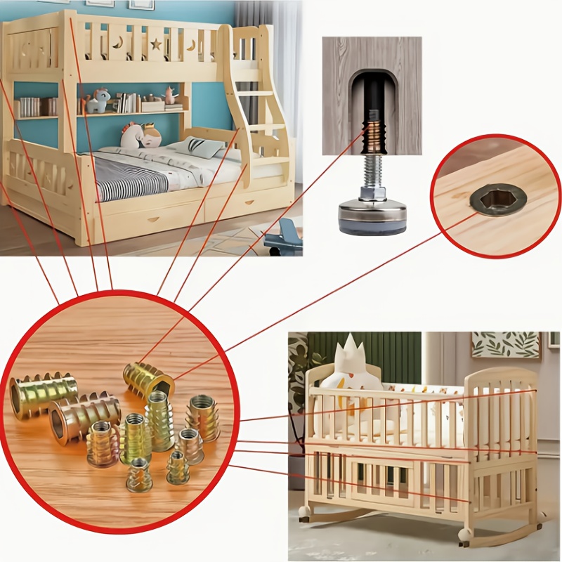 100 Adet Galvanizli Alaşım Diş - Furniture Hardware Threaded Inserts incelemesi ve fiyatı